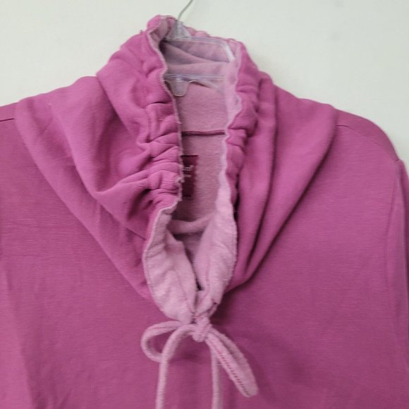 Pajamagram Sweatshirt Women M Pink Fleece Funnel Neck Long Sleeve Pullover - Picture 4 of 13